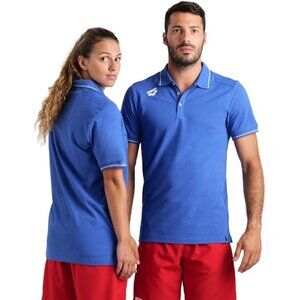 ARENA Unisex Team Solid Polo T-Shirt Short Sleeve Cotton Regular Fit Royal sz S